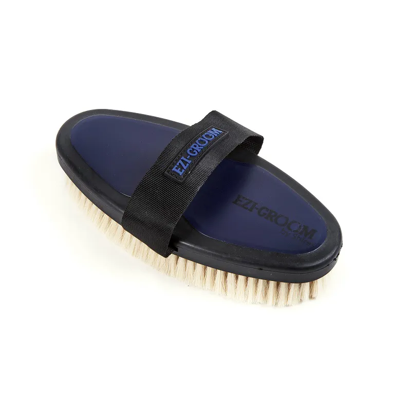 Shires EZI-GROOM Goats Hair Body Brush in Navy - WEB EXCLUSIVE